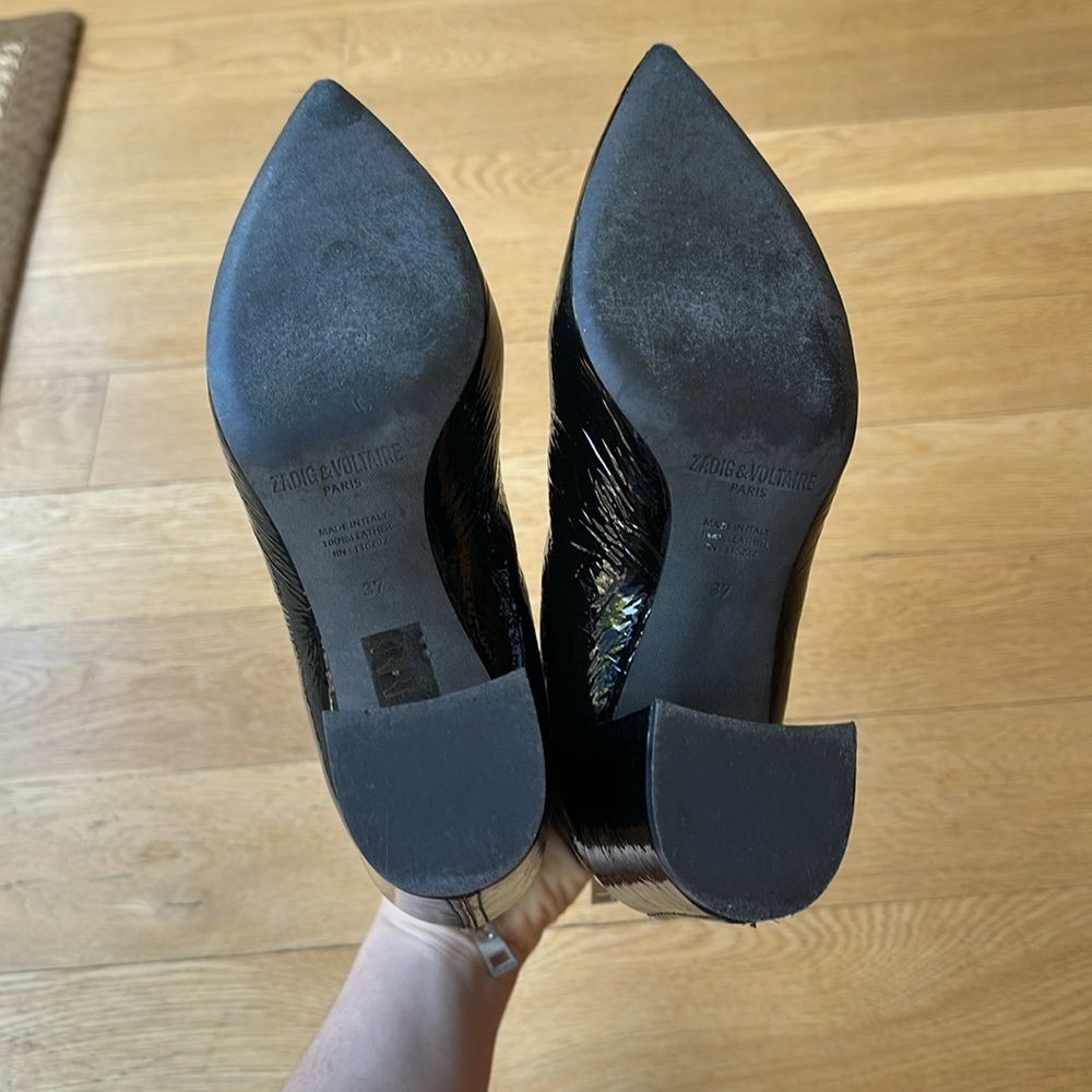 Zadig & Voltaire Glimmer Block Heel Black Boots - Picture 6 of 7